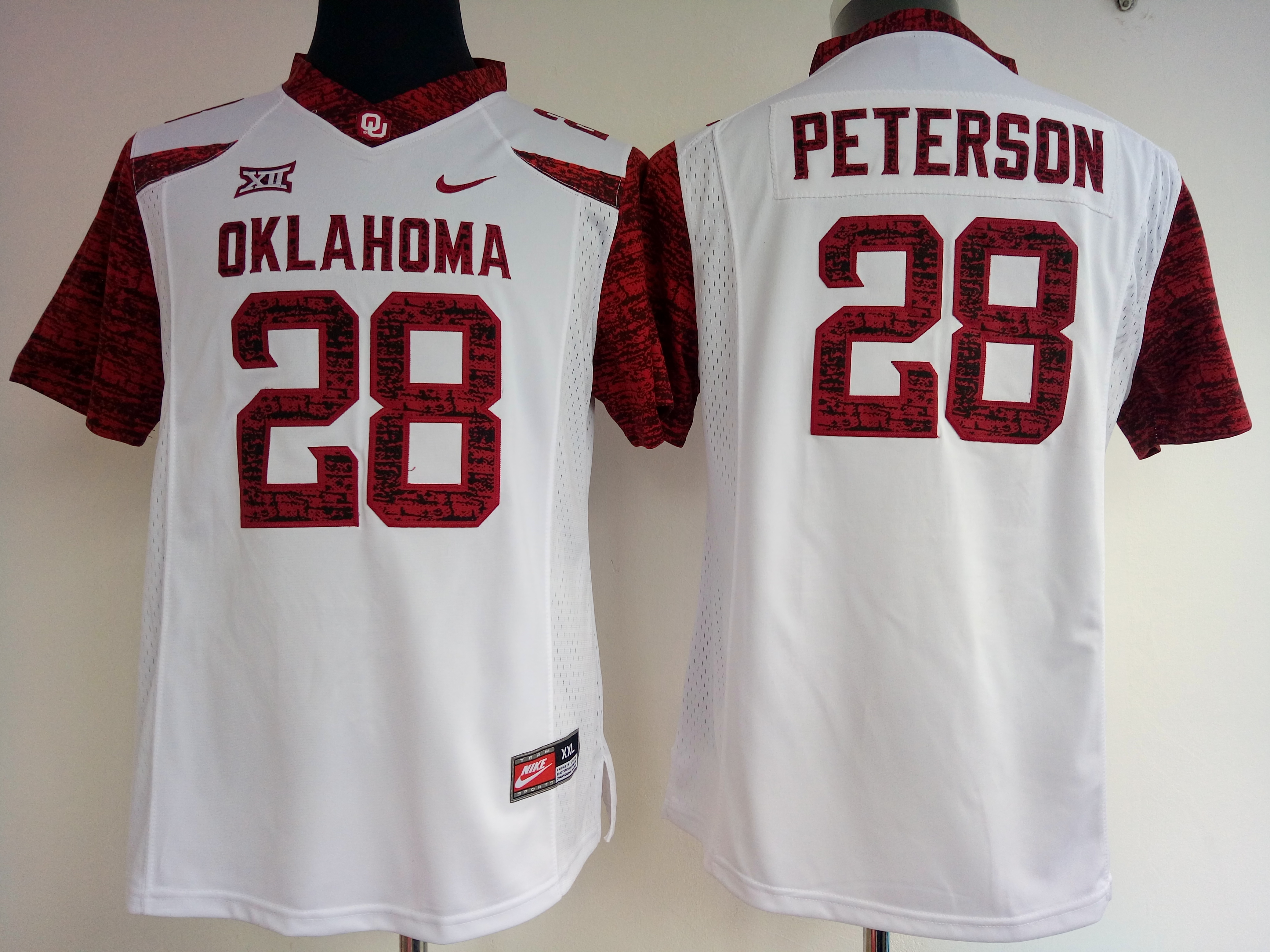 NCAA Womens Oklahoma Sooners White Limited 28 peterson jerseys